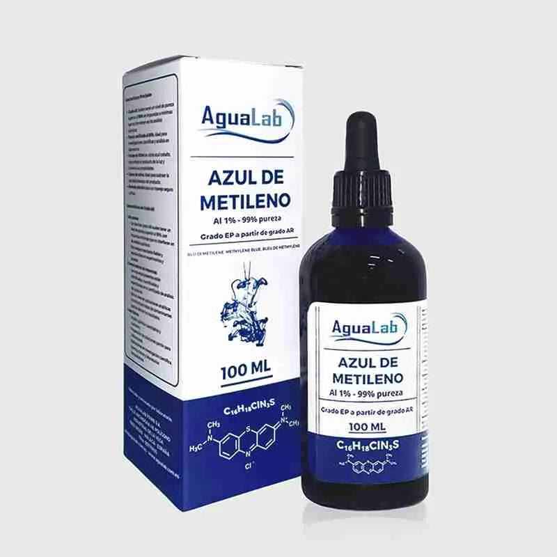 Azul de Metileno al 1% | Solución Grado EP 100 ml, Alta Pureza 99% para Laboratorio | Frasco de Vidrio Ámbar con Dosificador | Uso Técnico Profesional
